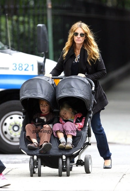 Julia Roberts Takes Twins for a Stroll in NYC
