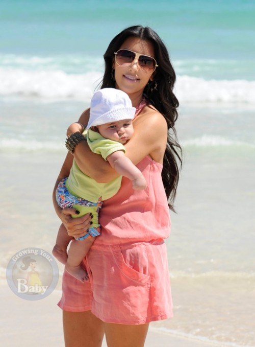 Kim Kardashian and Nephew Mason Hit The Beach in Miami!