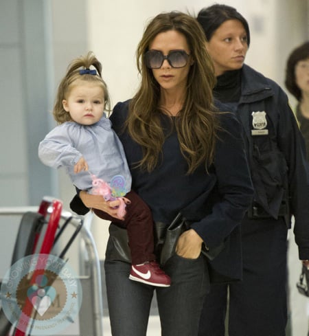 Beckham  Daughter on Victoria Beckham With Her Daughter Harper Arriving At Jfk Airport In