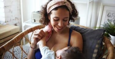 young mom breastfeeding