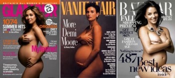 Britney, Mylene and Demi pregnant nude cover magazine+montage