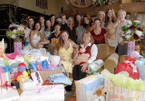 Trista surrounded by friends at her baby shower