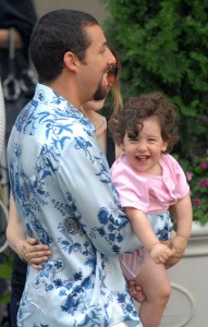 Adam Sandler with daughter Sadie on Set of his new movie