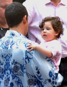 Adam Sandler with daughter Sadie on Set of his new movie