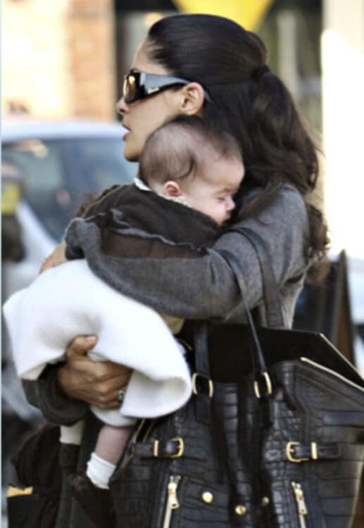 Salma Shops With baby Valentina on Robertson Boulevard