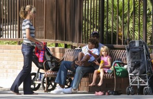 Heidi Klum with her kids at the park