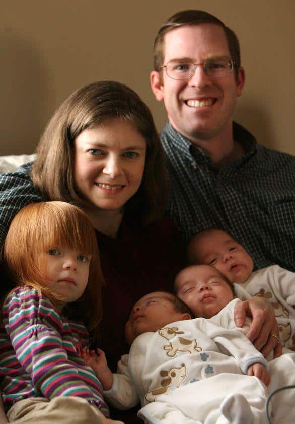 Couple Adopts Rare Identical Triplets bates+family