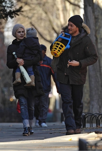 Keri Russell and Shane Dreary with son River