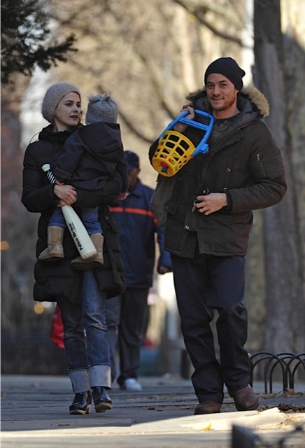 Keri Russell and Shane Dreary with son River