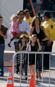 Brooke Burke and David Charvet arrive at Kids Choice awards with their family