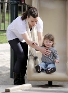 Milla Jovovich with daughter Ever at the Park