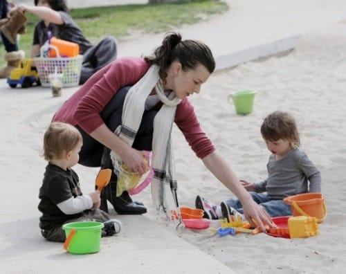 Milla Jovovich with daughter Ever at the Park