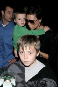 Victoria Beckham with sons Cruz & Brooklyn