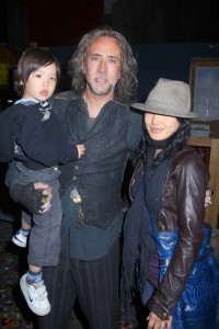 Nicolas Cage with wife Alice kim and son Kal-el