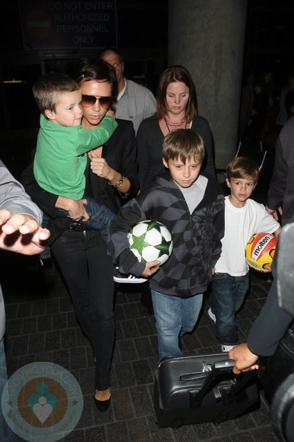 Victoria Beckham with sons Cruz, Romeo & Brooklyn