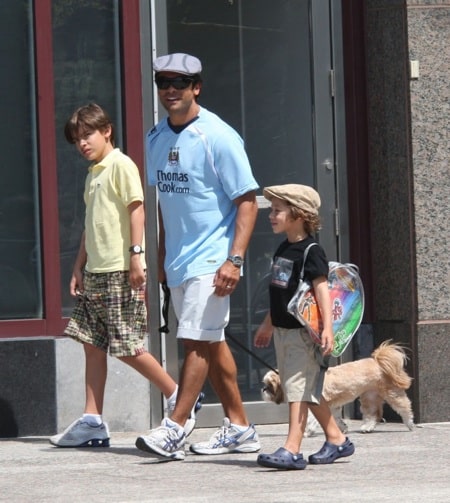 Mark Consuelos out with his boys Michael, Joaquin