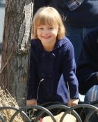 Matilda Ledger out for a walk in NYC