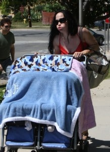 Nadya Suleman Pushes her babies to the park