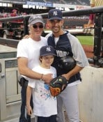 Richard Gere and son Homer James Cheer On The NY Yankees From The Dugout