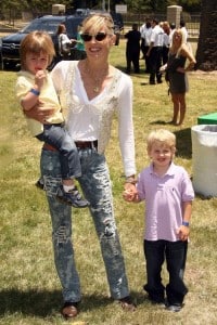Sharon Stone with her boys Laird and Quinn