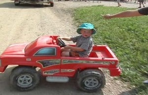 Toddler Rides His Toy Truck 8 Miles Down The River