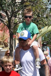 David Shops With His Boys At The Grove