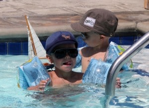 Britney Spears Hangs Out Poolside With Her Boys