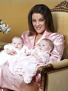 Lisa Marie Presley with her twins