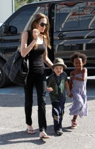 Angelina Jolie out shopping with Shiloh & Zahara