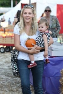 Busy Philipps and her daughter Birdie Silverstein pick pumpkins