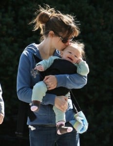 Jennifer Garner out for a stroll with baby Seraphina