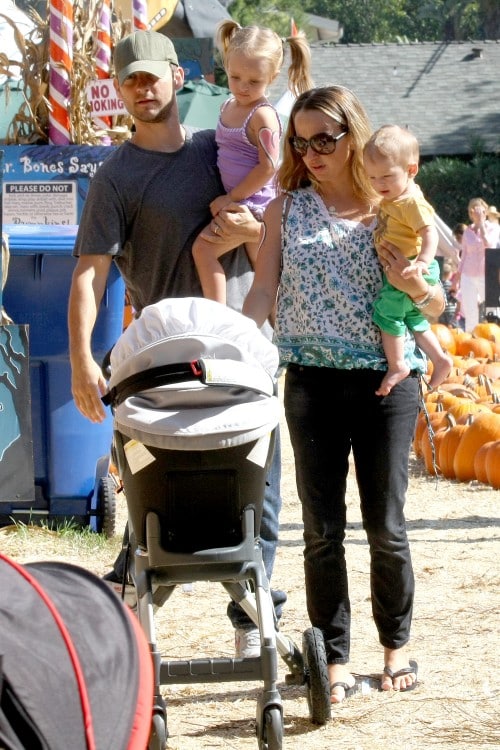 Tobey Maguire and wife Jennifer Meyer with kids Ruby & Otis at Mr. Bones