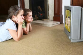 Kids watching TV