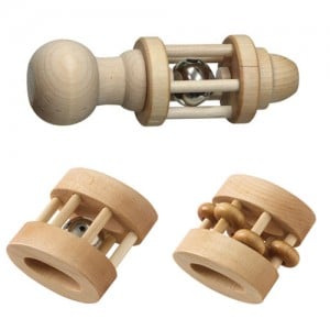 Heirloom Quality Wooden Rattles make Perfect Holiday Gifts for Baby