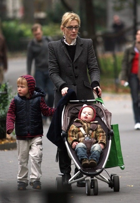 Cate Blanchett with sons Dashiell & Ignatius in NYC