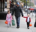 Ed Burns Trick or treats with kids Grace and Finn