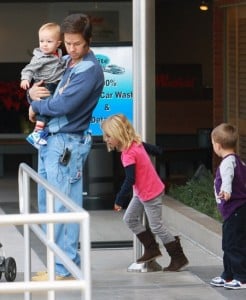 Mark  Wahlberg out with Ella, Michael and Brendon