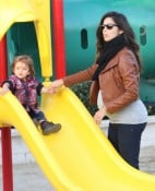 Pregnant Camila Alves at the park with son Levi