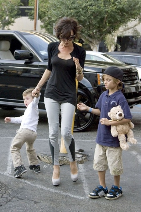 Victoria Beckham out with sons Cruz and Romeo for Frozen Yoghurt