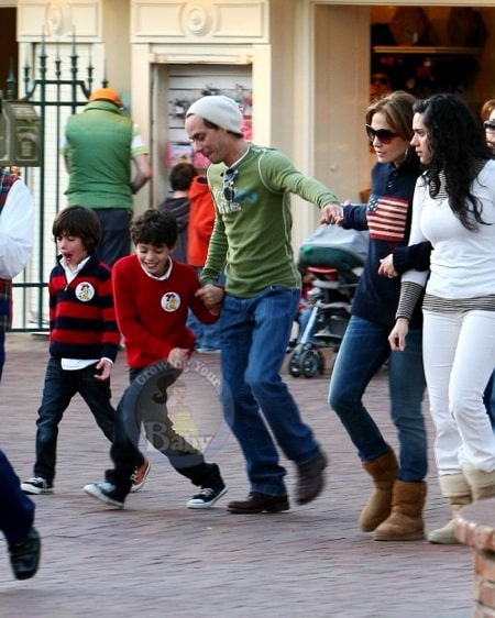 Mark Anthony and Jennifer Lopez at Disneyland with Marc's boys Christian and Ryan