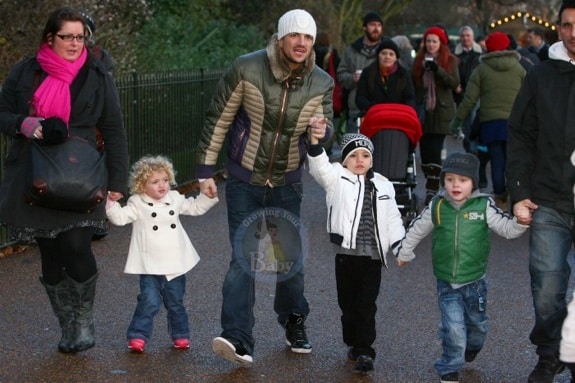 Peter Andre with Junior & Princess Tiaamii at winter wonderland in London