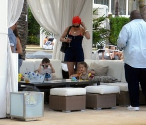 Max and Emme Chill Poolside in Miami