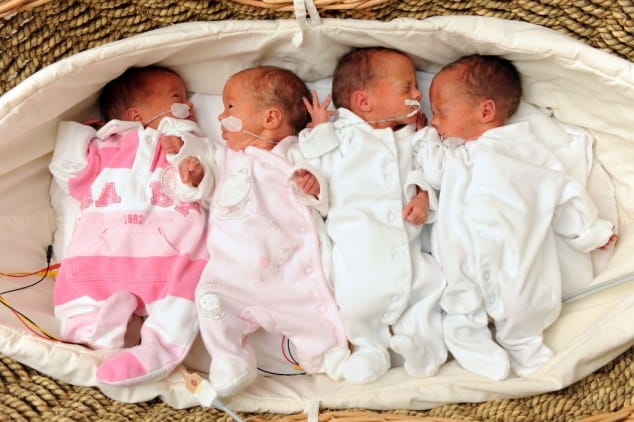 First Identical Twin Pair Quads Born in Britain