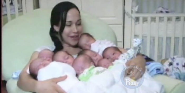 Nadya Suleman at home with her octuplets