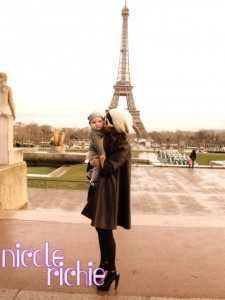 Nicole Richie and Sparrow at The Eiffel Tower, Paris