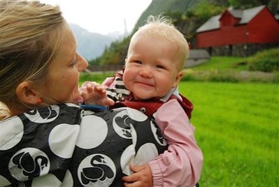 Stinne Bergholdt holds her youngest daughter Lucca