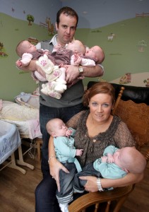 Nuala and Austin Conway show off their babies just before Christmas