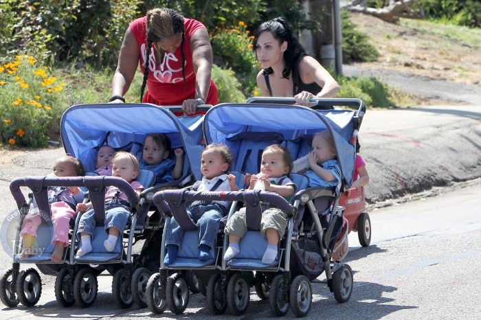 Nadya Suleman Packs Up Her Kids and Heads To The Park