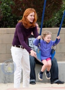 Marcia Cross and Her Girls Play At The Park