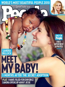 Sandra Bullock and newly adopted son Louis!
